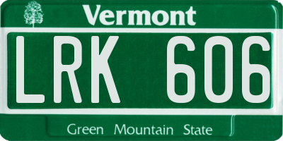 VT license plate LRK606
