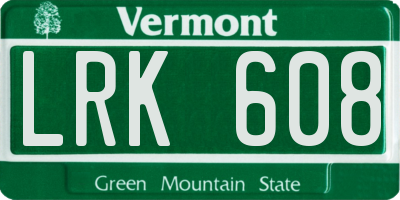 VT license plate LRK608