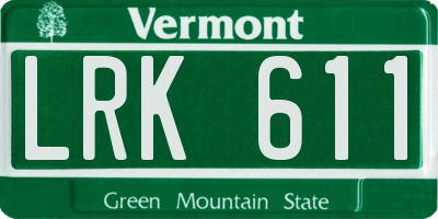 VT license plate LRK611