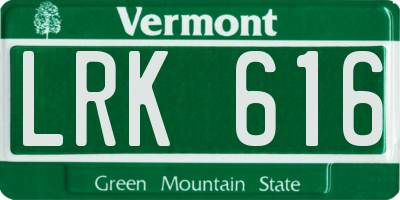VT license plate LRK616