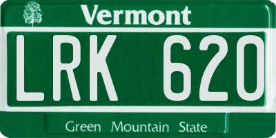 VT license plate LRK620