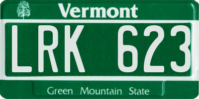 VT license plate LRK623