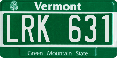 VT license plate LRK631