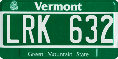 VT license plate LRK632