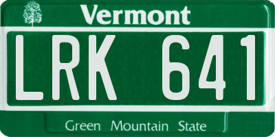 VT license plate LRK641