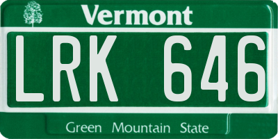 VT license plate LRK646