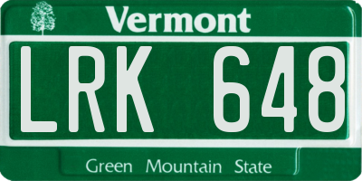VT license plate LRK648