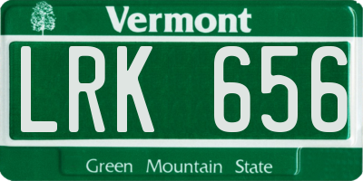 VT license plate LRK656