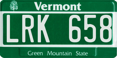 VT license plate LRK658