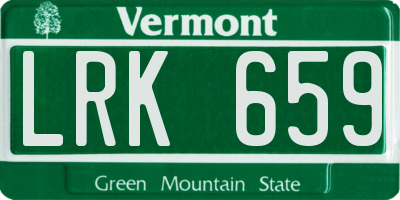 VT license plate LRK659