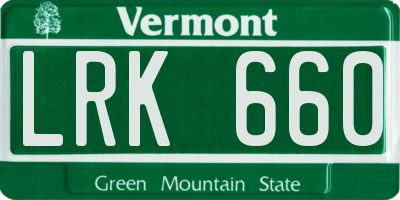 VT license plate LRK660