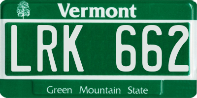 VT license plate LRK662