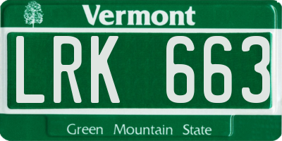 VT license plate LRK663