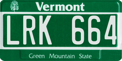 VT license plate LRK664