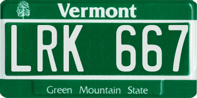 VT license plate LRK667
