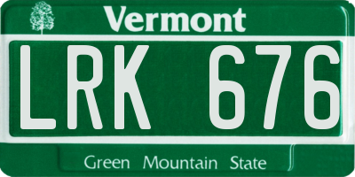 VT license plate LRK676