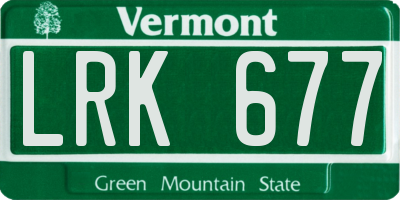 VT license plate LRK677
