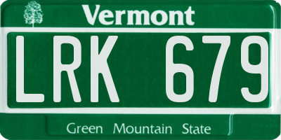 VT license plate LRK679