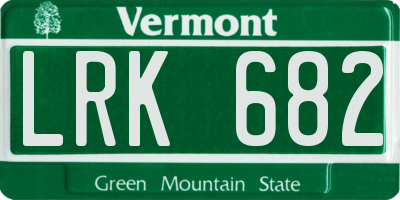 VT license plate LRK682
