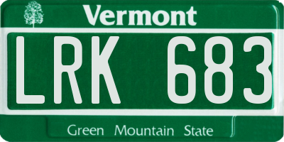 VT license plate LRK683