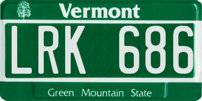 VT license plate LRK686