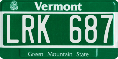 VT license plate LRK687