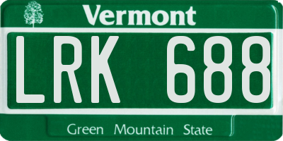 VT license plate LRK688