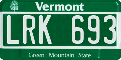 VT license plate LRK693