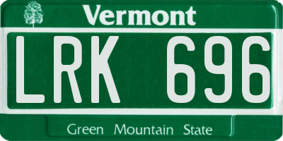 VT license plate LRK696