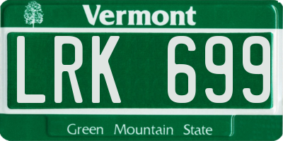 VT license plate LRK699