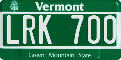 VT license plate LRK700