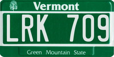 VT license plate LRK709