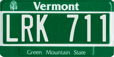 VT license plate LRK711