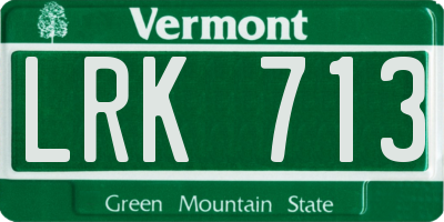 VT license plate LRK713