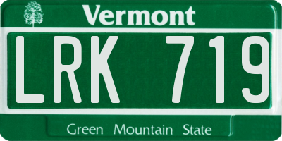 VT license plate LRK719