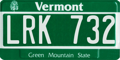 VT license plate LRK732
