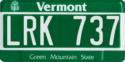 VT license plate LRK737