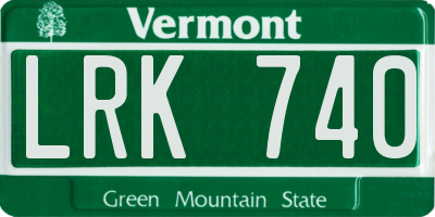 VT license plate LRK740