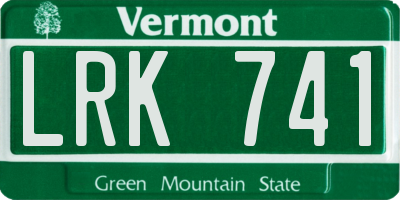 VT license plate LRK741