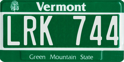 VT license plate LRK744
