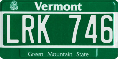 VT license plate LRK746