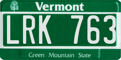 VT license plate LRK763