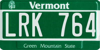VT license plate LRK764