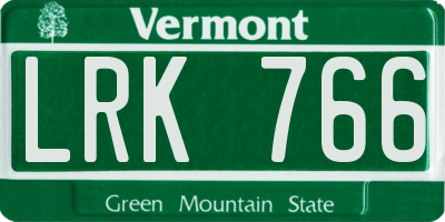 VT license plate LRK766