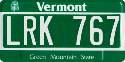 VT license plate LRK767