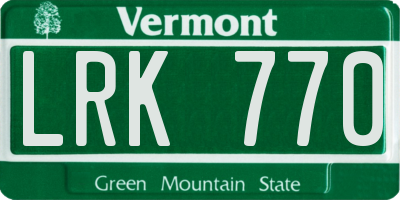 VT license plate LRK770