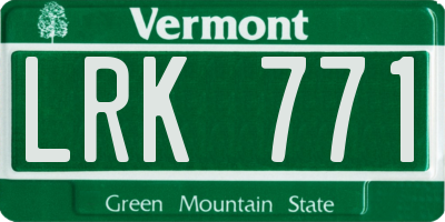 VT license plate LRK771
