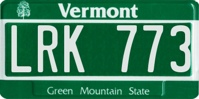 VT license plate LRK773