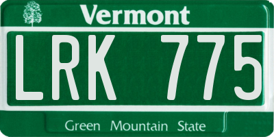 VT license plate LRK775