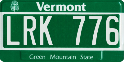 VT license plate LRK776
